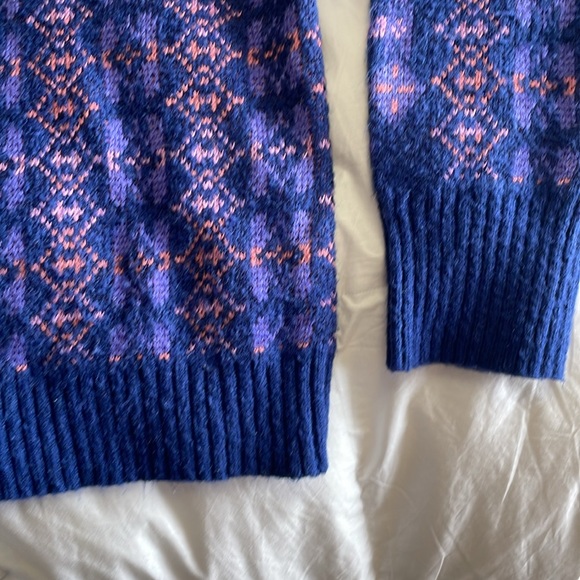 LANE BRYANT UEC Size 14/16 Long-Sleeve Mock-Neck Jacquard Cropped Sweater Blue - Picture 9 of 13